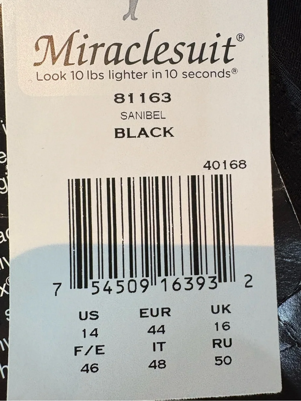 Miraclesuit Sanibel Black Underwire One-Piece Swimsuit NWT Size 14 - Picture 9 of 13